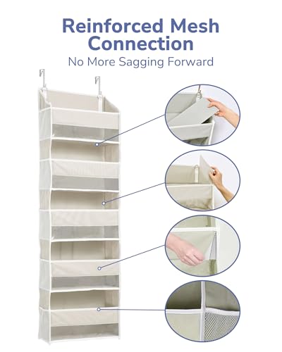Over Door Hanging Storage Organizer with 5 Large Pockets and Clear Window K77914