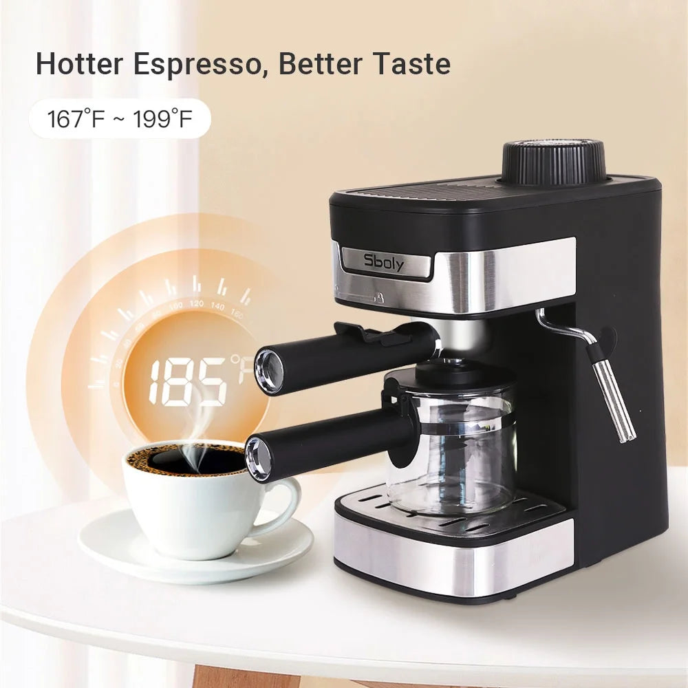 Black Coffee Maker with Milk Frother F330