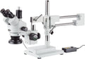 Trinocular Stereo Zoom Microscope, 3.5X-90X Magnification, 0.7X-4.5X Zoom Objective, LED Ring Light, Double-Arm Boom Stand, 0.5X and 2.0X Barlow Lens N975263
