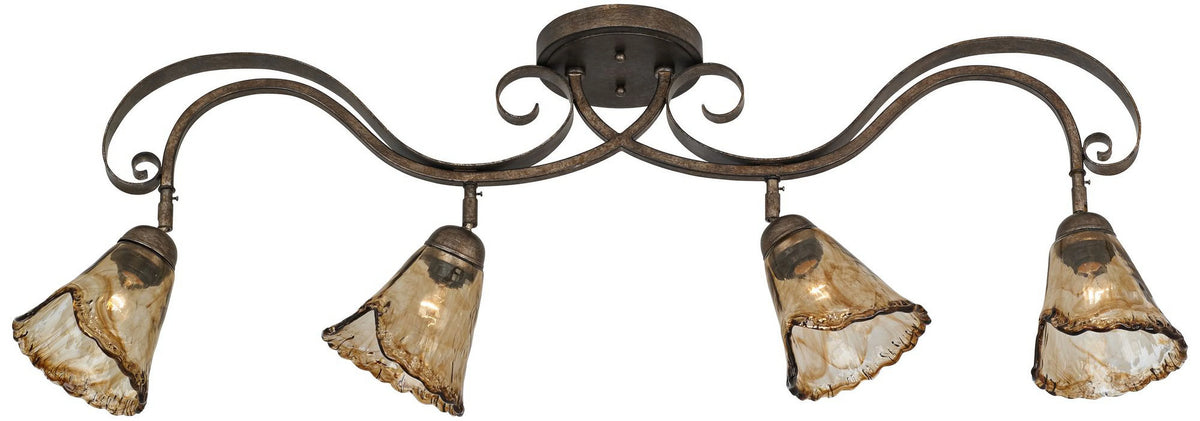 Brown Bronze 4-Head Ceiling Track Light Fixture Kit D952