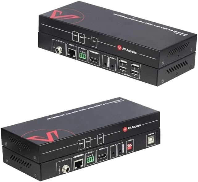 HDMI USB Extender KVM, 100m 4K 60Hz Over Cat5e/6a, 4 Ports USB2.0, RS232, POE X7606
