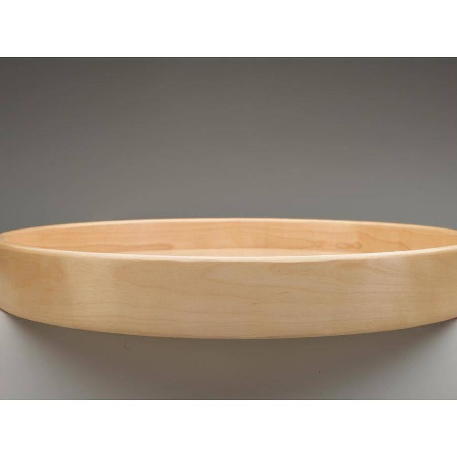 Natural Wood D-Shape 2-Shelf Lazy Susan R6008