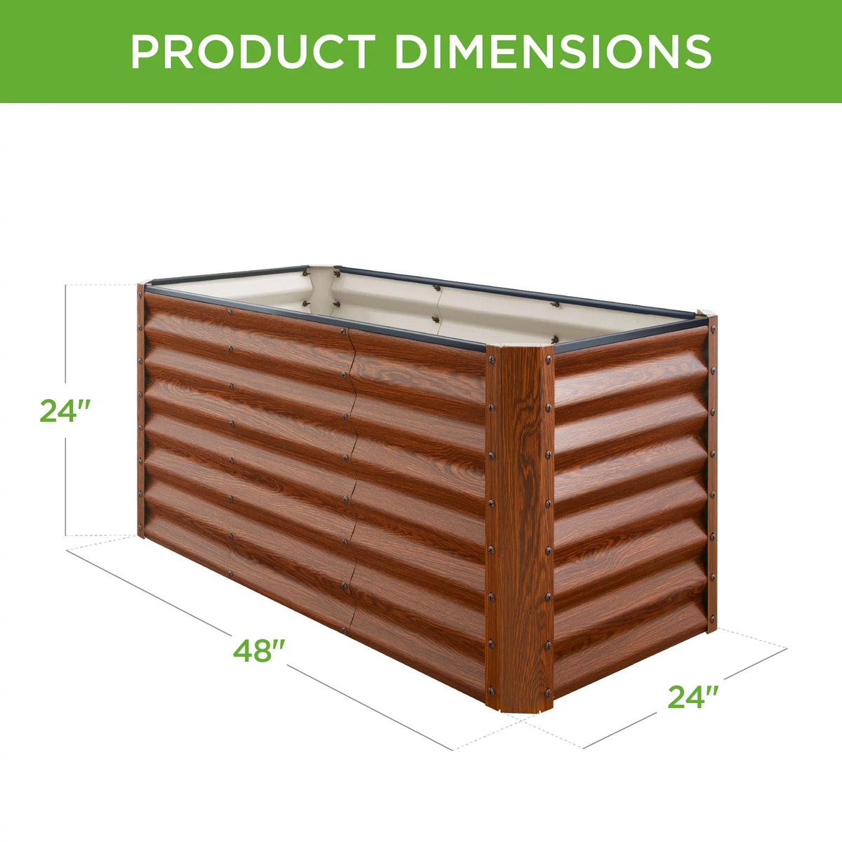 4x2x2ft Outdoor Metal Raised Garden Bed U3457