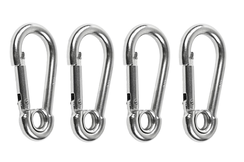 316 Stainless Steel 4 Inches Carabiners with Ring (4pcs) N571