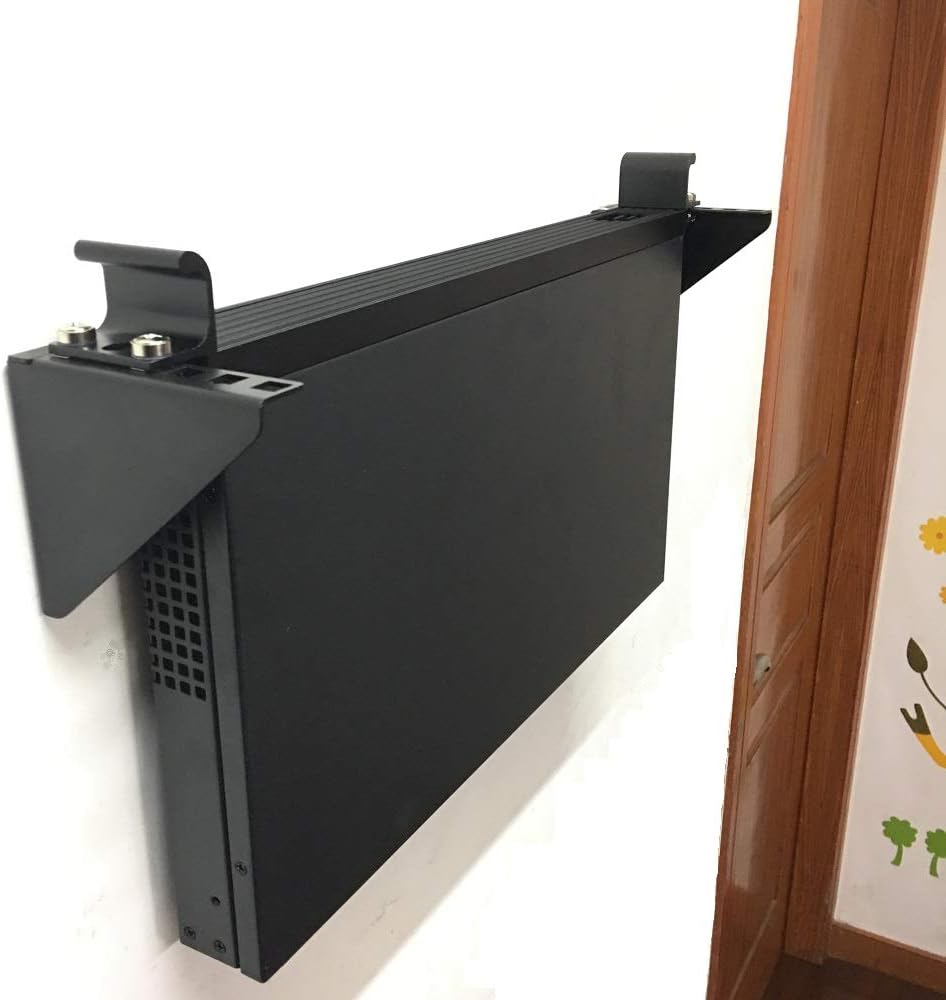 2 Pack 1U Foldable 19 Inches Cold Rolled Steel Vertical Wall Mount Rack Including Hardware T650446