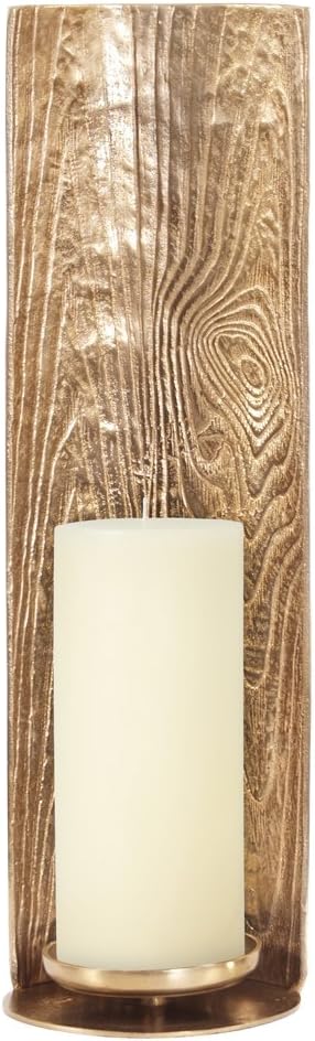 Textured Candle Pillar Holder, Gold D464
