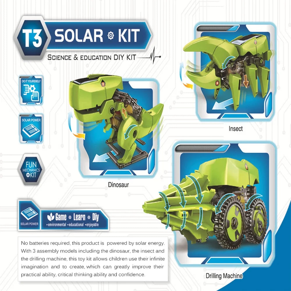 3 in 1 Solar Robot STEM Science Physics Experiment Assembly Model N9810