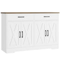 Black Rustic Brown Buffet Cabinet with Drawers and Shelves P889