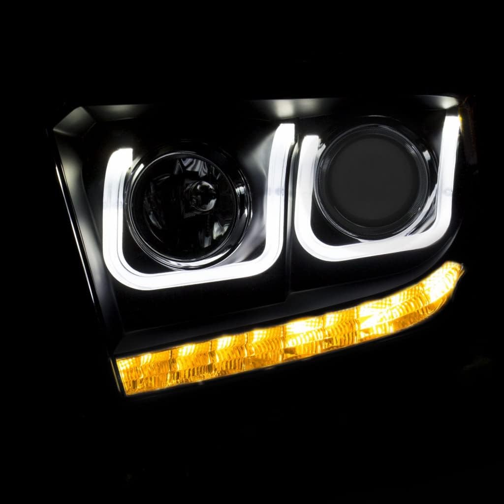 Projector Headlights with U-Bar Black with DRL D502