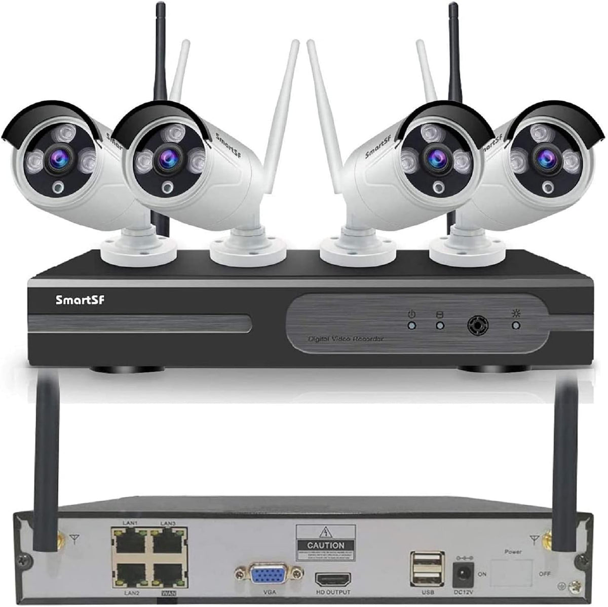 Wireless Security Camera System with 1080P Full HD CCTV NVR Surveillance Camera System H4017