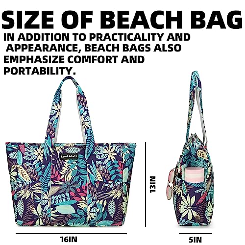Waterproof Sandproof Beach Tote Bag with Zipper T589