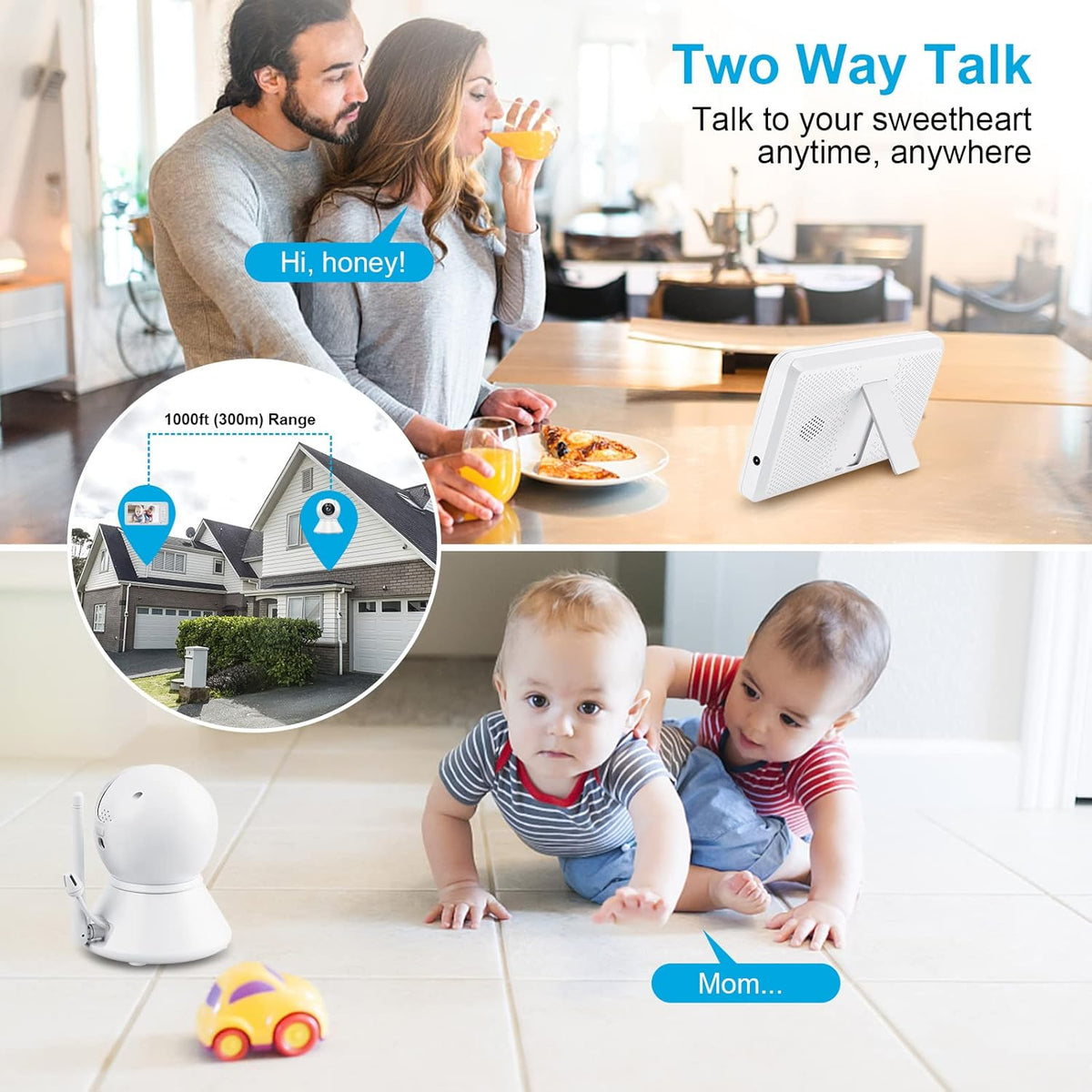 Video Baby Monitor with Camera and Audio, 5 Inch 720p HD Display Y1764