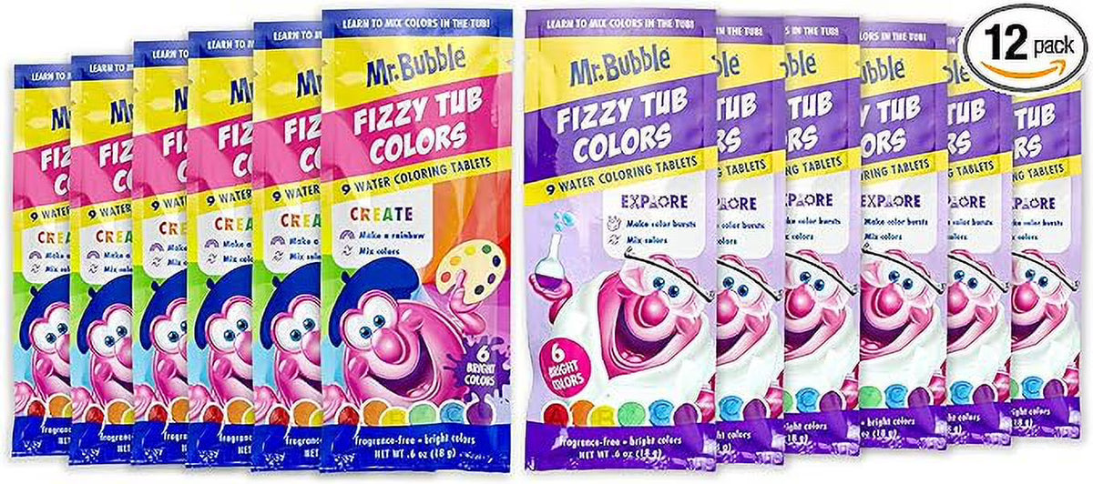 Fizzy Tub Colors (12 Packets, 9 Tablets Each) M1196