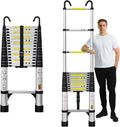 16.5FT Aluminum Telescoping Ladder with Stabilizer Bar & Wheels B997