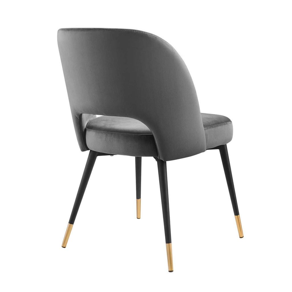 Navy Performance Velvet Dining Side Chair J96696