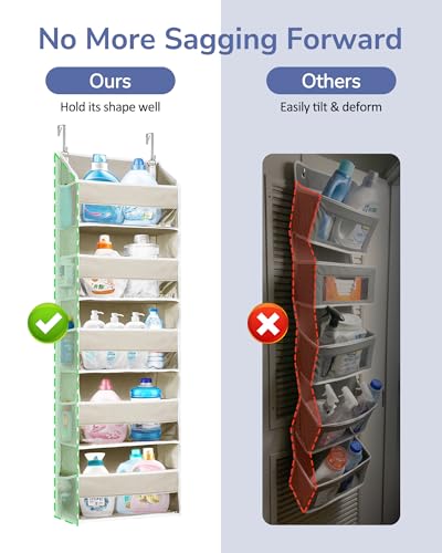 Over Door Hanging Storage Organizer with 5 Large Pockets and Clear Window K77914