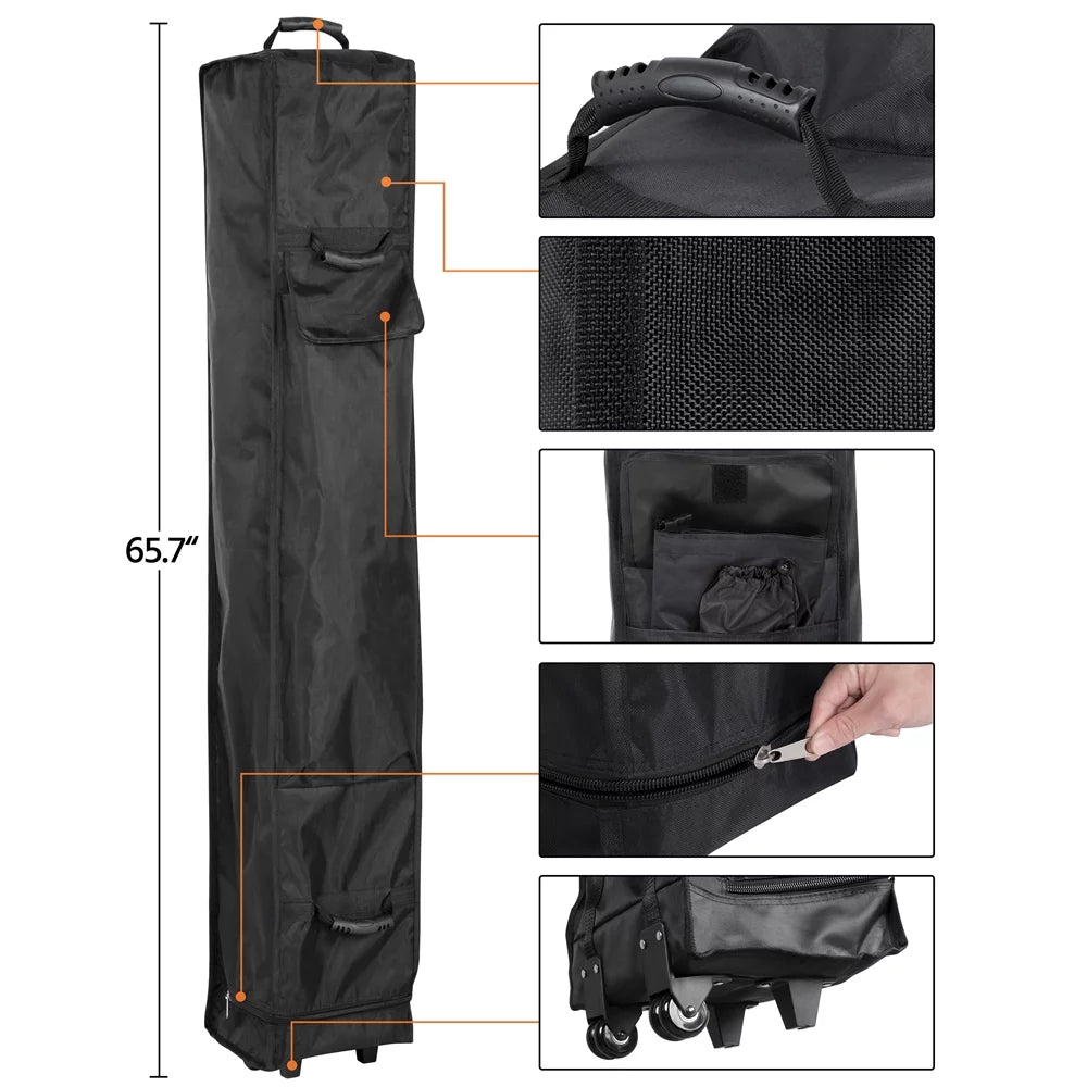 Adjustable 10' x 10' Pop-up Canopy with Wheeled Carry Bag, Blue O3361