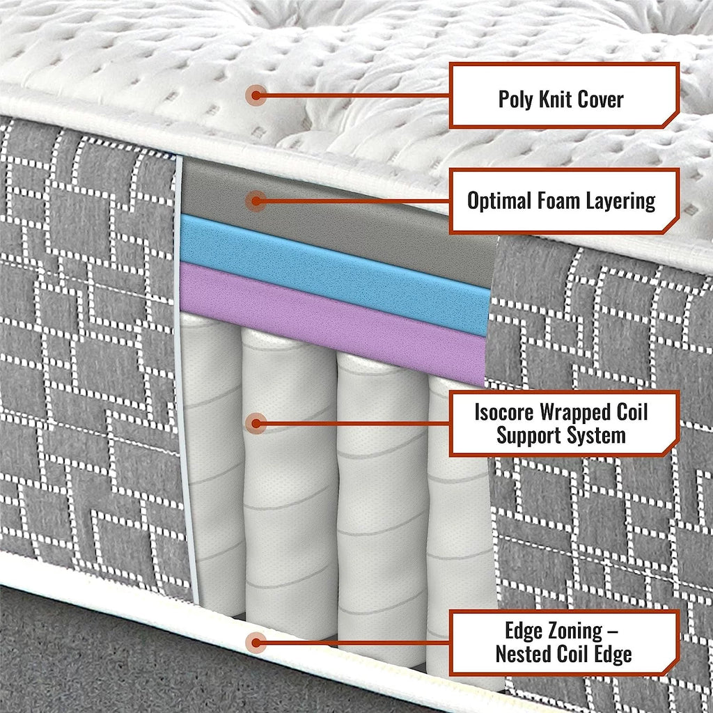 12 Inch Memory Foam Hybrid Mattress Queen V843