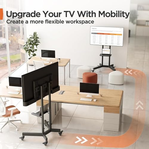 Rolling TV Stand on Wheels for 32-85 Inch Screens up to 132 lbs U65203