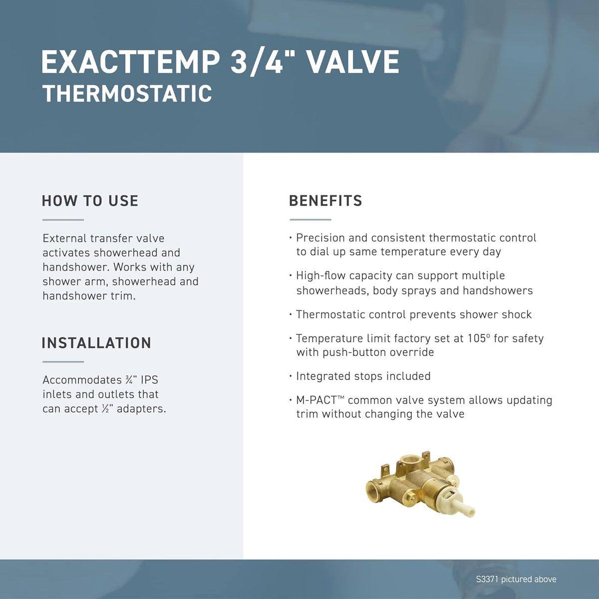 3/4-Inch IPS Shower Valve F646