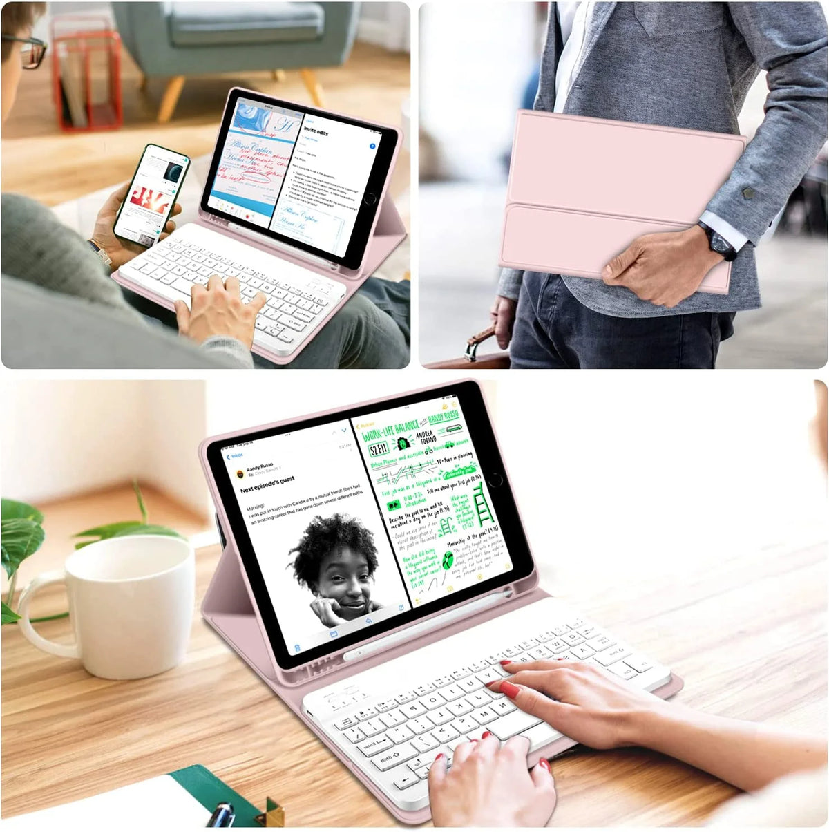 Keyboard Case with Pencil Holder for iPad 9.7 Inch B42108