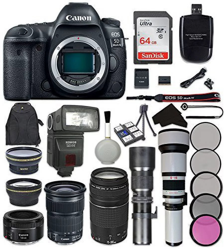Digital SLR Camera Bundle with 24-105mm, 75-300mm, 50mm Lenses O9621
