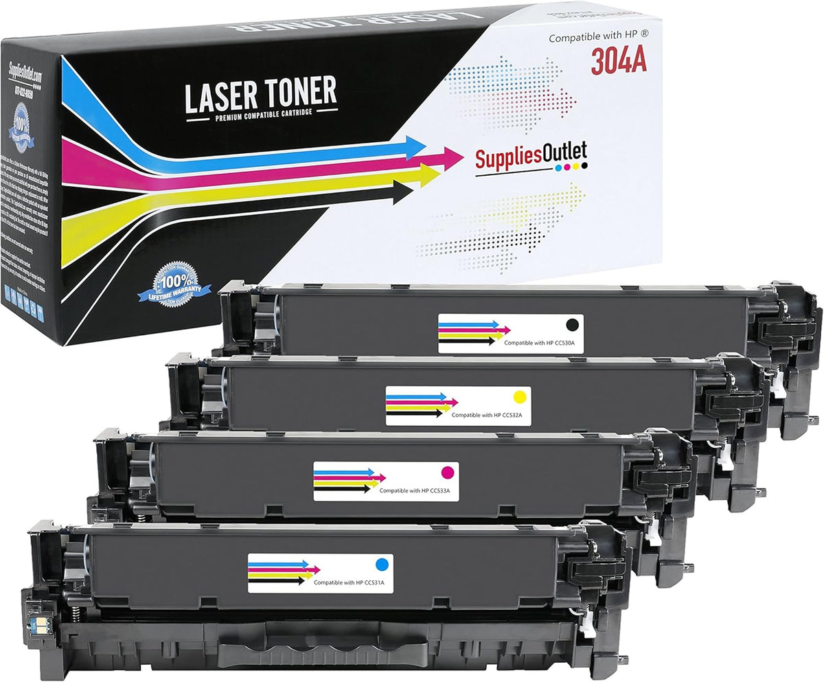 4-Pack Black Cyan Magenta Yellow Toner Cartridge D320