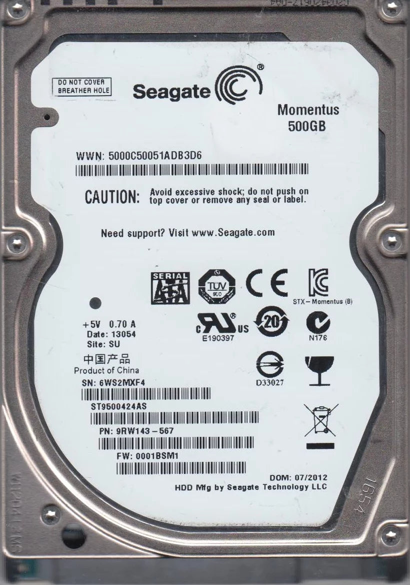 500GB SATA 2.5 Hard Drive Y195