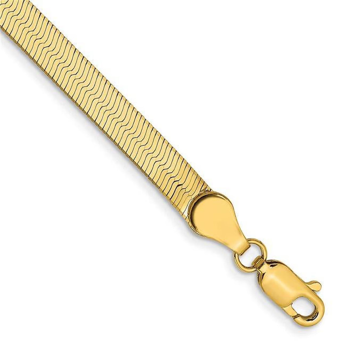 14 Karat Yellow Gold Herringbone Chain Bracelet Q873