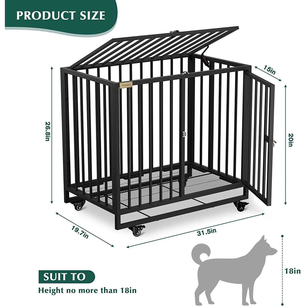 Heavy Duty Steel Dog Crate with 4 Wheels I695