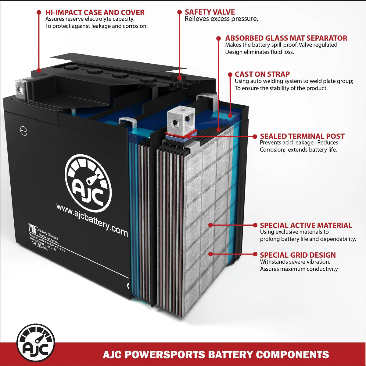600CC 12V Snowmobile Replacement Battery H8992