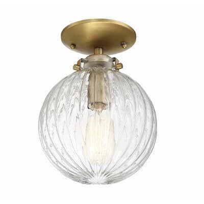 Natural Brass Semi Flush Mount Light Fixture N569391