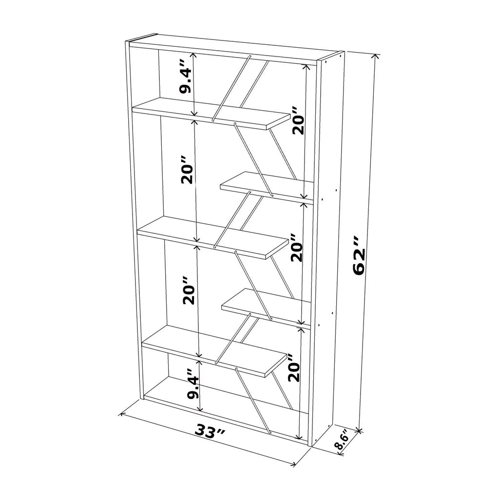 5 Tier Modern Bookshelf A8545