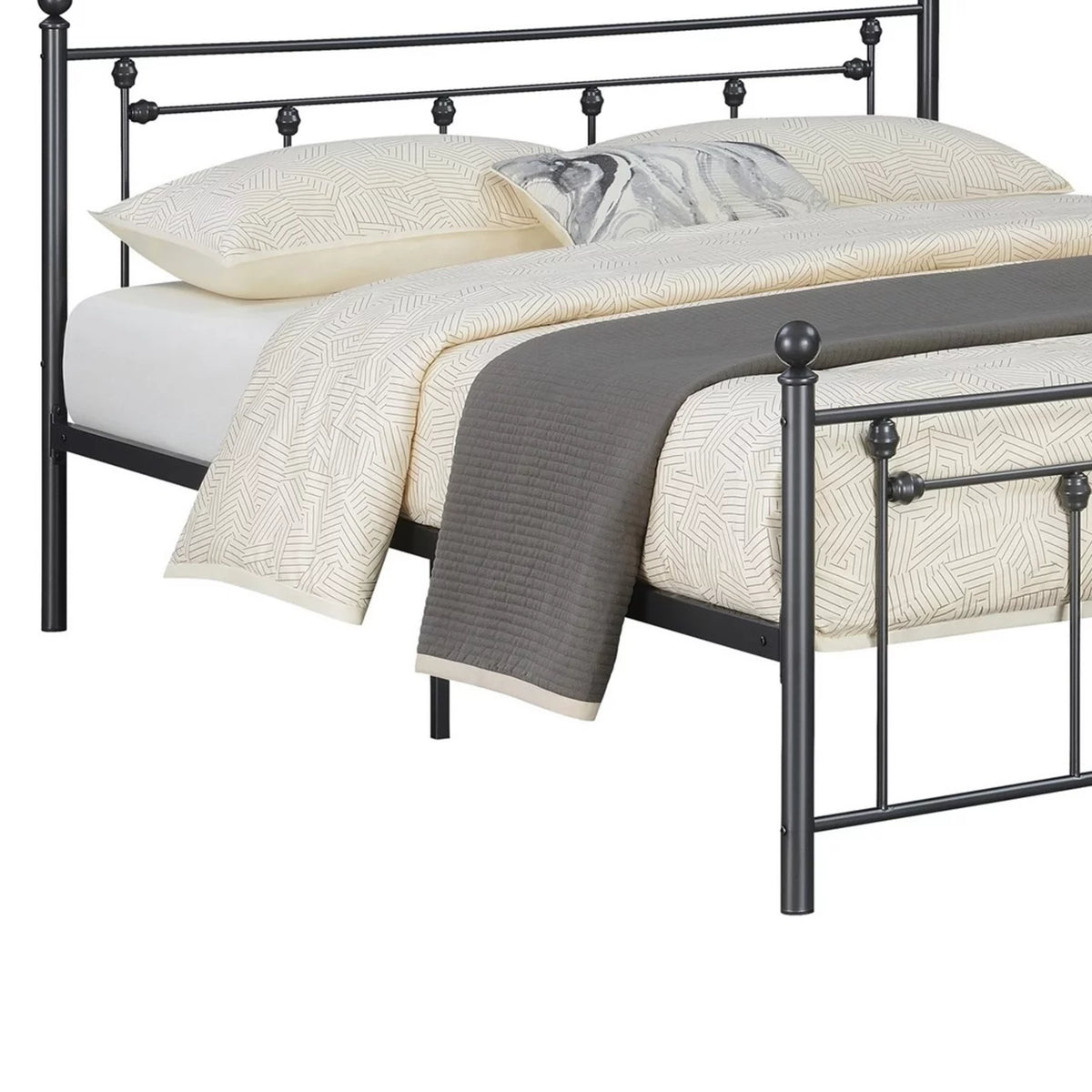 Queen Size Heavy Steel Metal Frame Bed H771