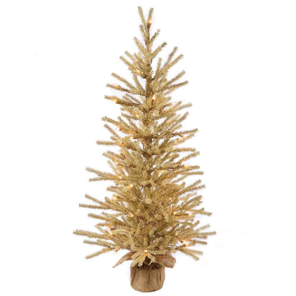 36x22 Champagne Artificial Christmas Tree with 50 Warm White LED Lights C419