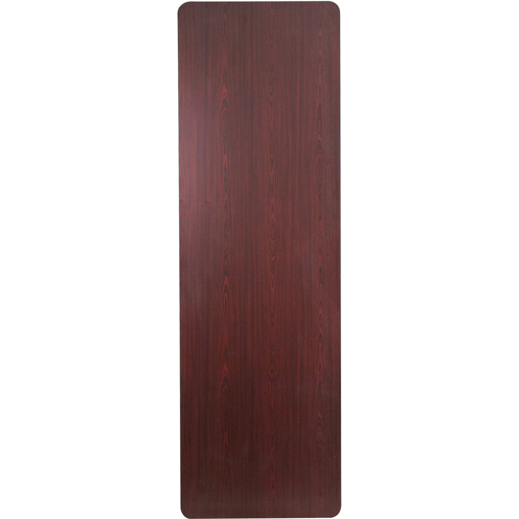 8-Foot Mahogany Melamine Laminate Folding Banquet Table D536