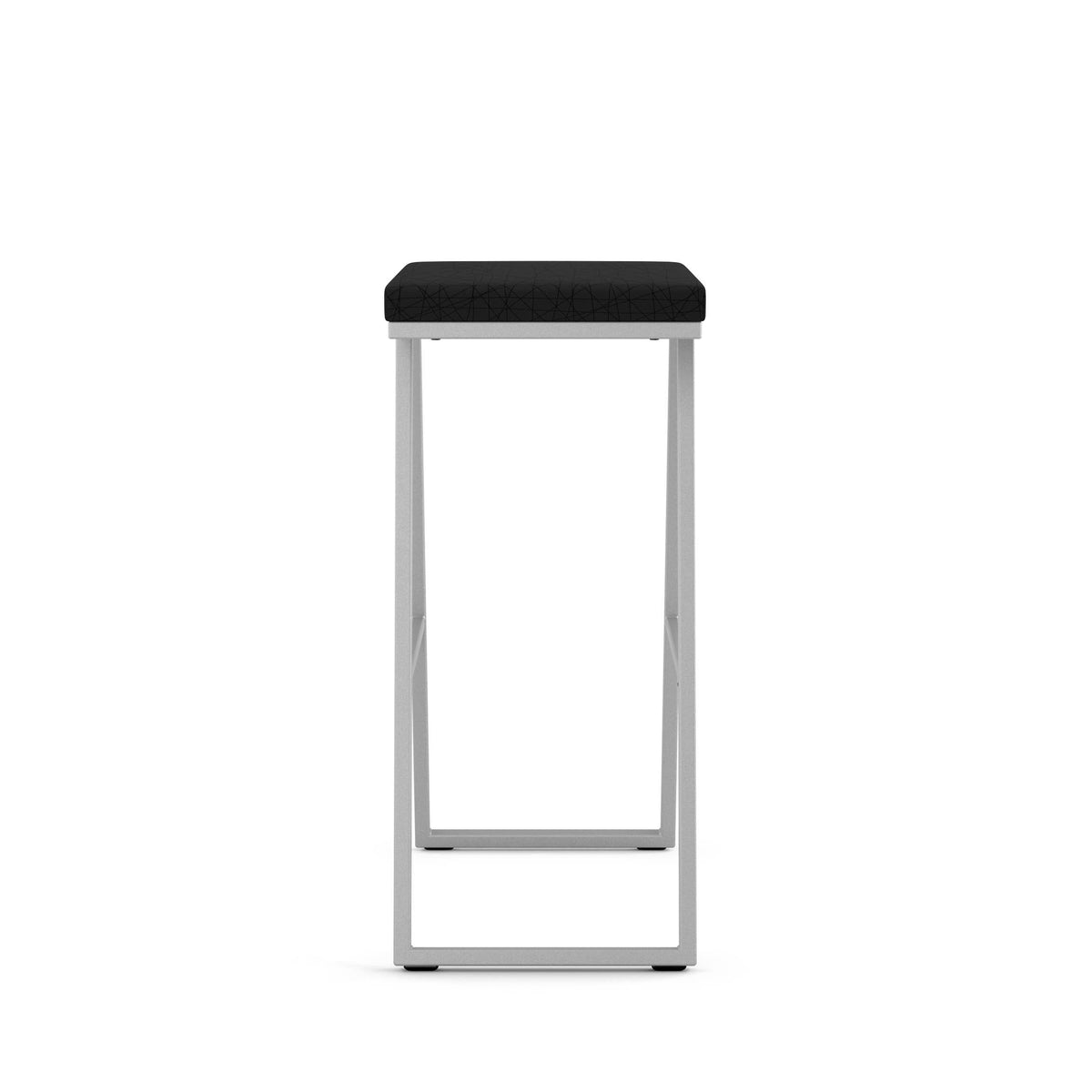 Black/Silver Gray PVC and Metal Counter Stool L20188