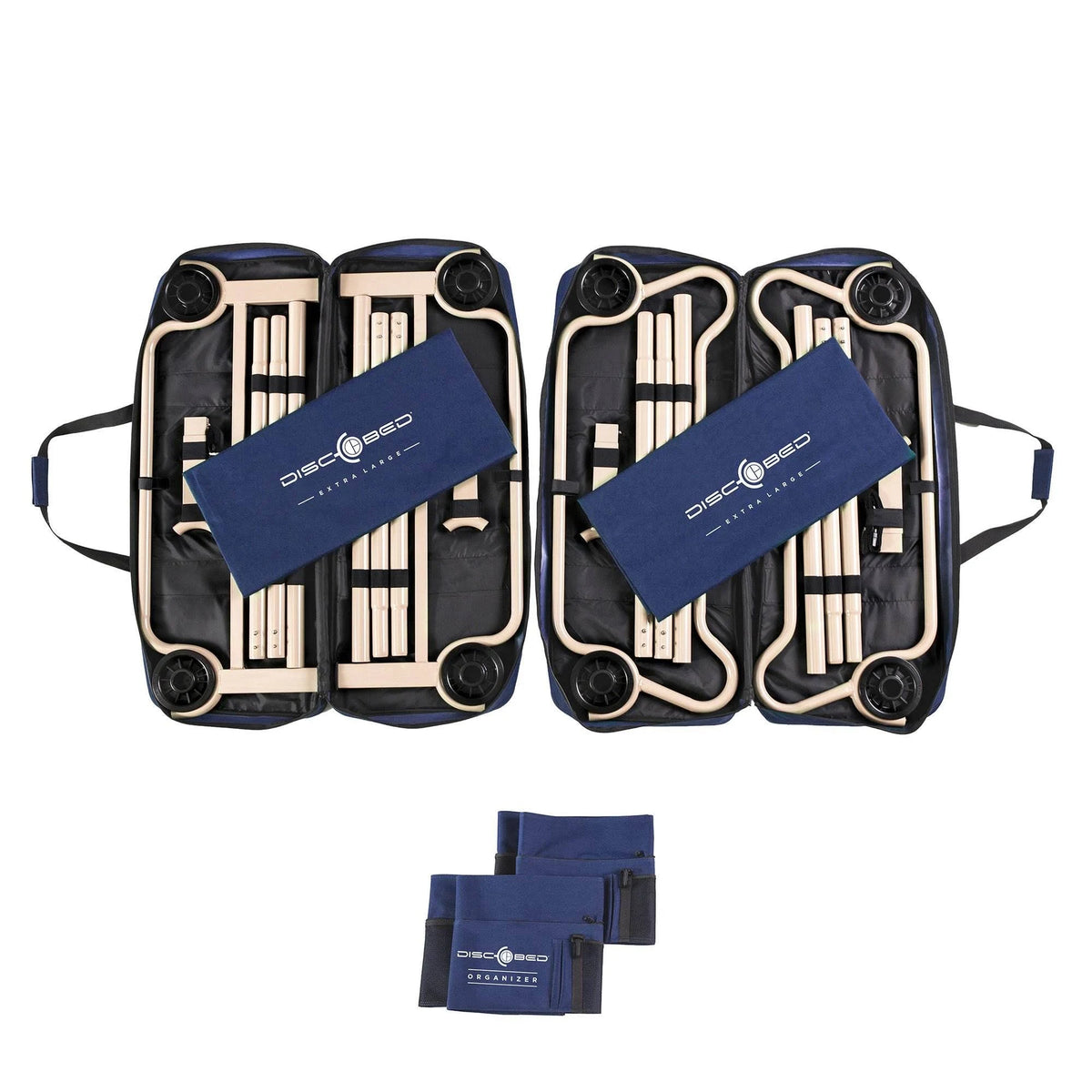 Navy Blue Double Cot with Organizers X71744