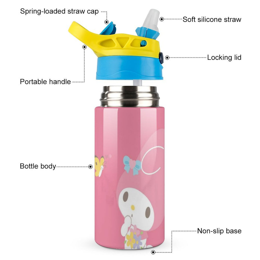 Stainless Steel Vacuum Insulated Water Bottle With Straw C302