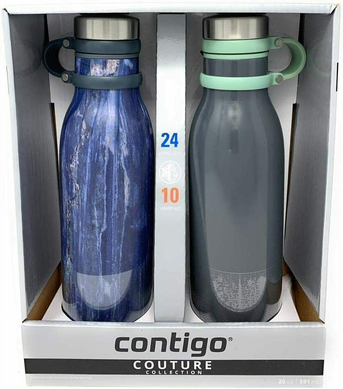 2 Pack Vacuum-Insulated Stainless Steel Water Bottles E19055