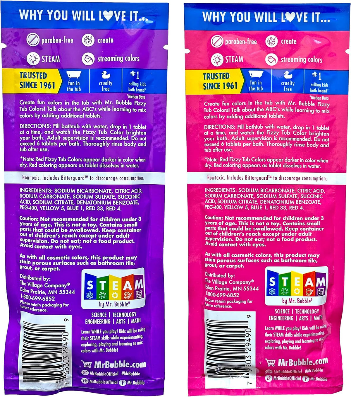 Fizzy Tub Colors (12 Packets, 9 Tablets Each) M1196
