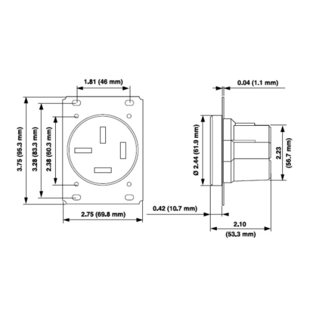 Black Flush Receptacle N26125