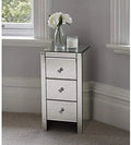 Mirrored Nightstand with 3 Drawers Silver L3469