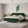 Green Full Size Upholstered Platform Bed Frame with Button Tufted Headboard M884212
