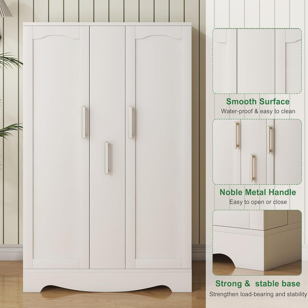 White Kitchen Pantry Cabinet with Drawer and Adjustable Shelves C55768