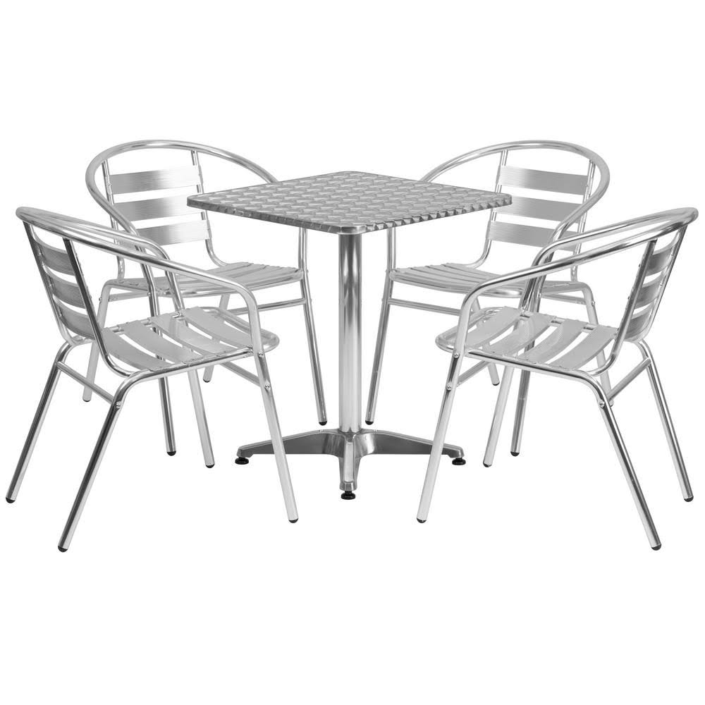 5-Piece Metal Square Outdoor Bistro Set B900075