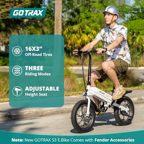 16x3.0 Fat Tire Folding Electric Bike with Removable Battery W64714