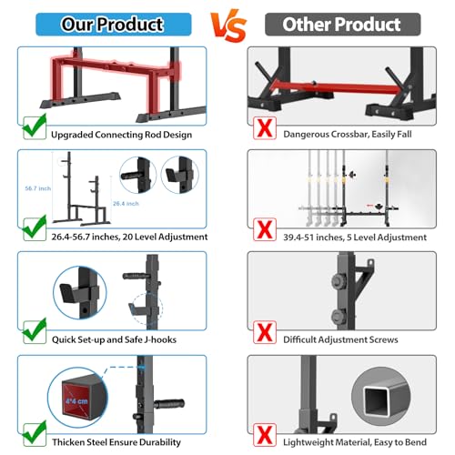 Adjustable Barbell Rack Squat Stand Bench Press Rack 550LBS Max Load Weight Lifting V717838