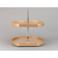 Natural Wood D-Shape 2-Shelf Lazy Susan R6008