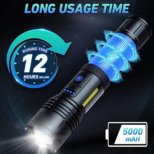 Rechargeable LED Flashlight High Lumen Super Bright COB Work Light IPX7 Waterproof G58008